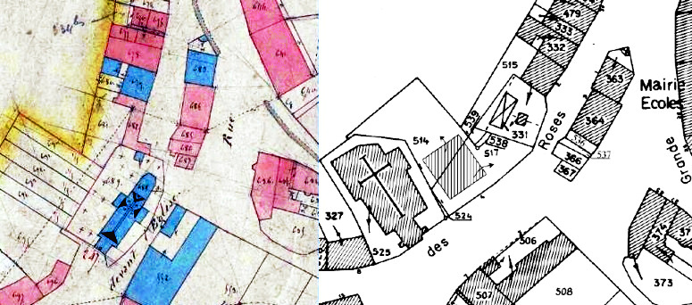 Comparision of cadastral maps of my grandparents' village